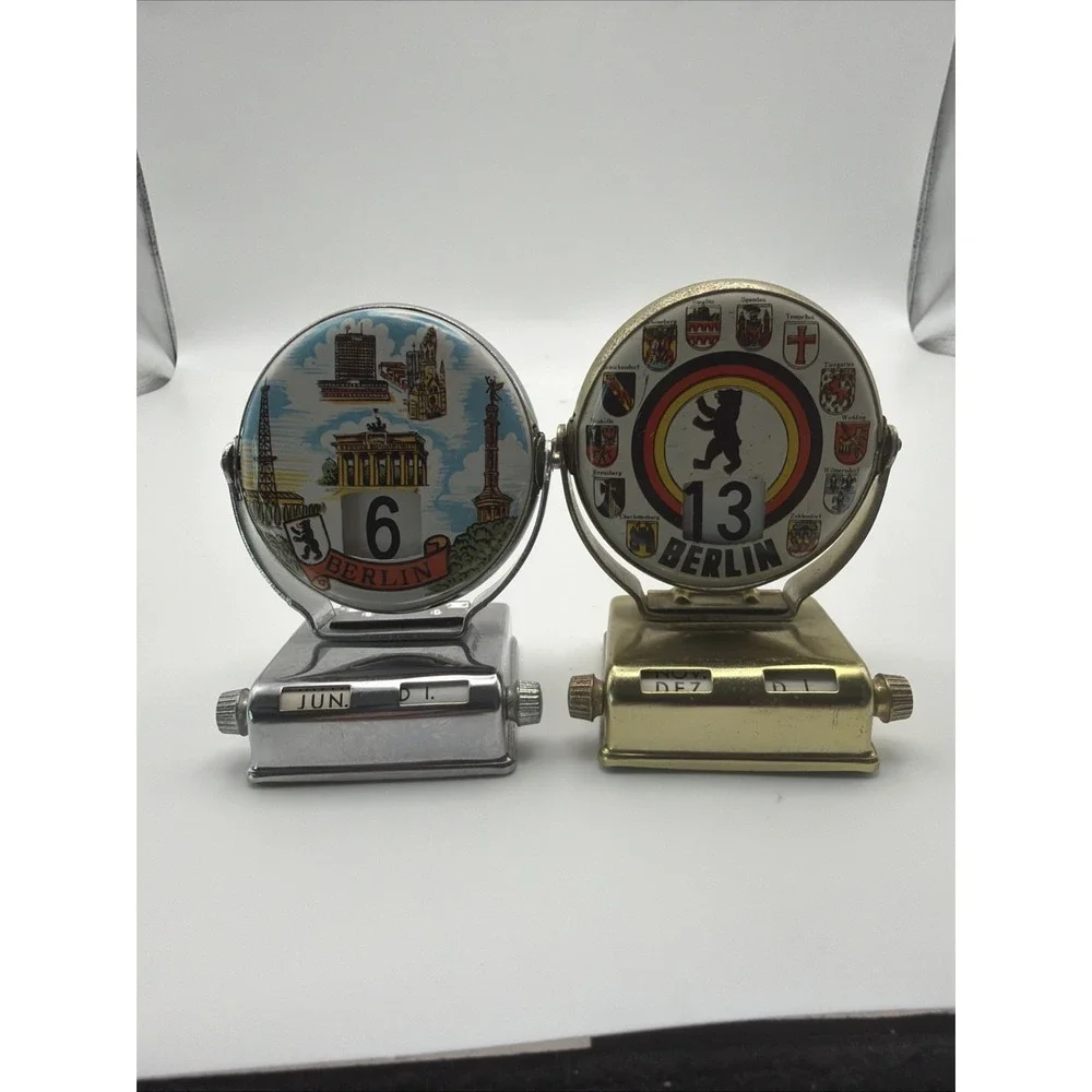 Two Vintage Berlin Germany Perpetual Desk Calendars Bear Souvenir West Berlin